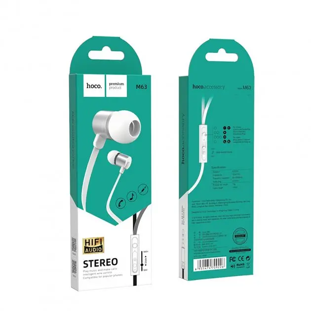 Наушники вакуумные Hoco M63 серебристые - фото 4