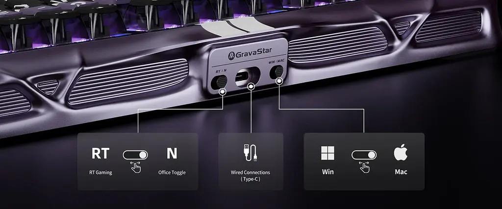 Клавіатура GravaStar Mercury V75 Pro 80keys Gateron Jade Gaming 8K USB-A RGB Iron Purple (GSV75PRO_PL) - фото 15