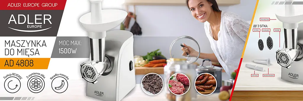 Мясорубка электрическая Adler Ad 4808 мощность 1500вт - фото 7