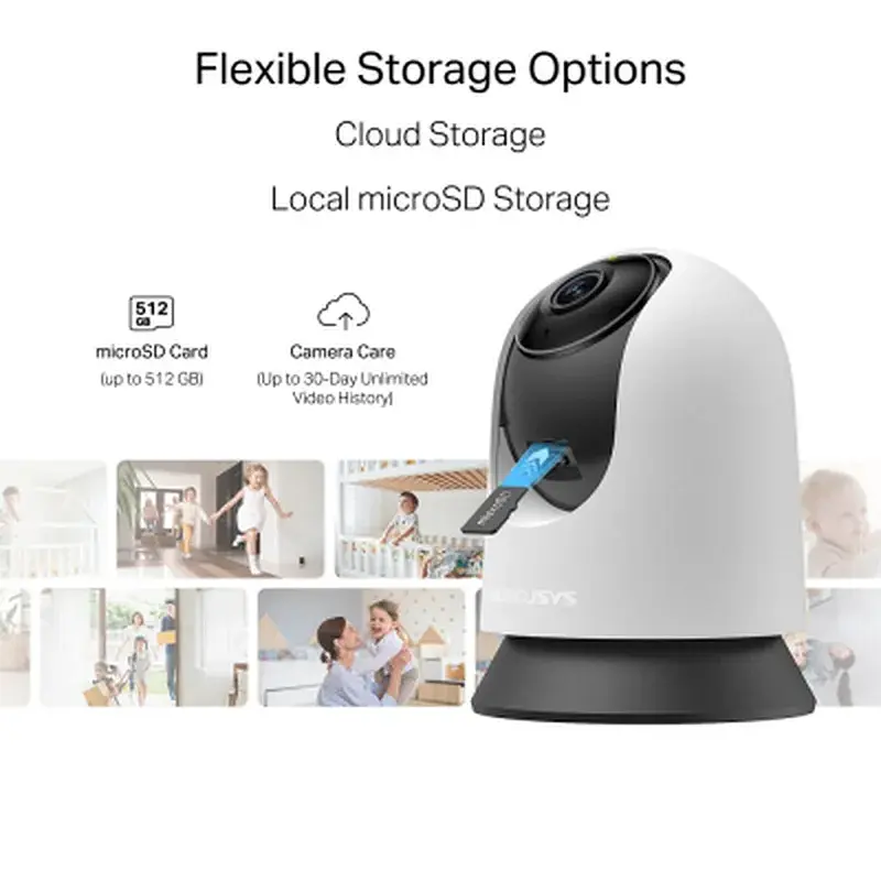 Камера відеоспостереження Mercusys IP-Камера MERCUSYS MC210 3MP N300 microSD motion detection (MC210) - фото 2