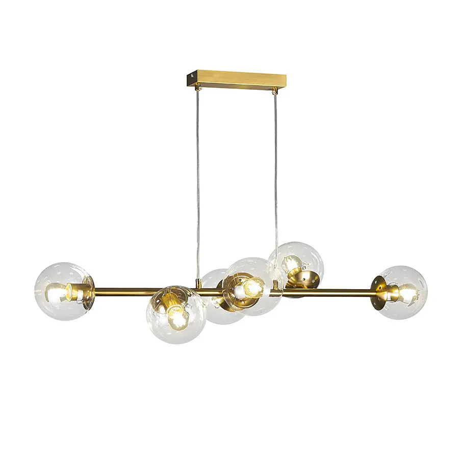 Люстра стельова Levistella 7521010-6 AGD+CL (BRONZE), E27, бронзова, 6 плафонів зі скла, сучасний стиль для дому - фото 3