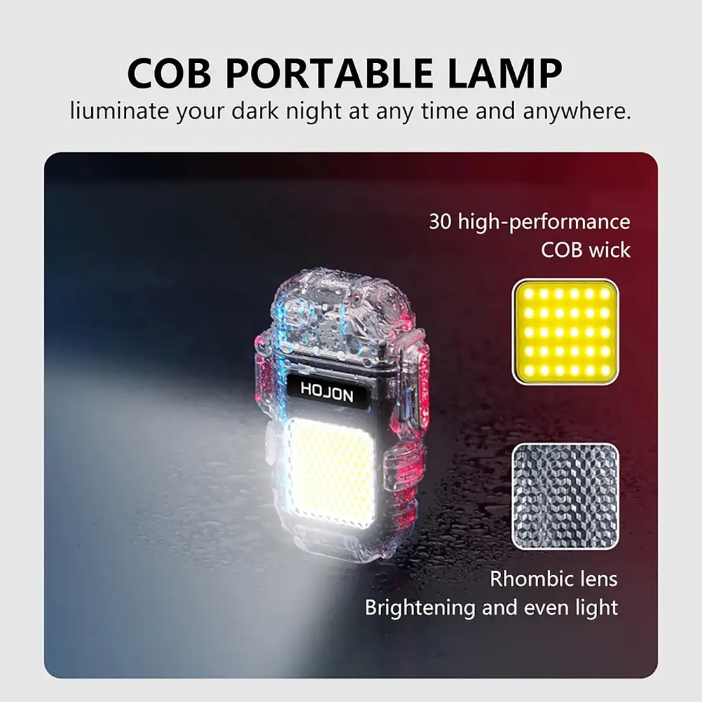 LED Ліхтар Запальничка Flas Hlight USB Type-C Помаранчевий - фото 4