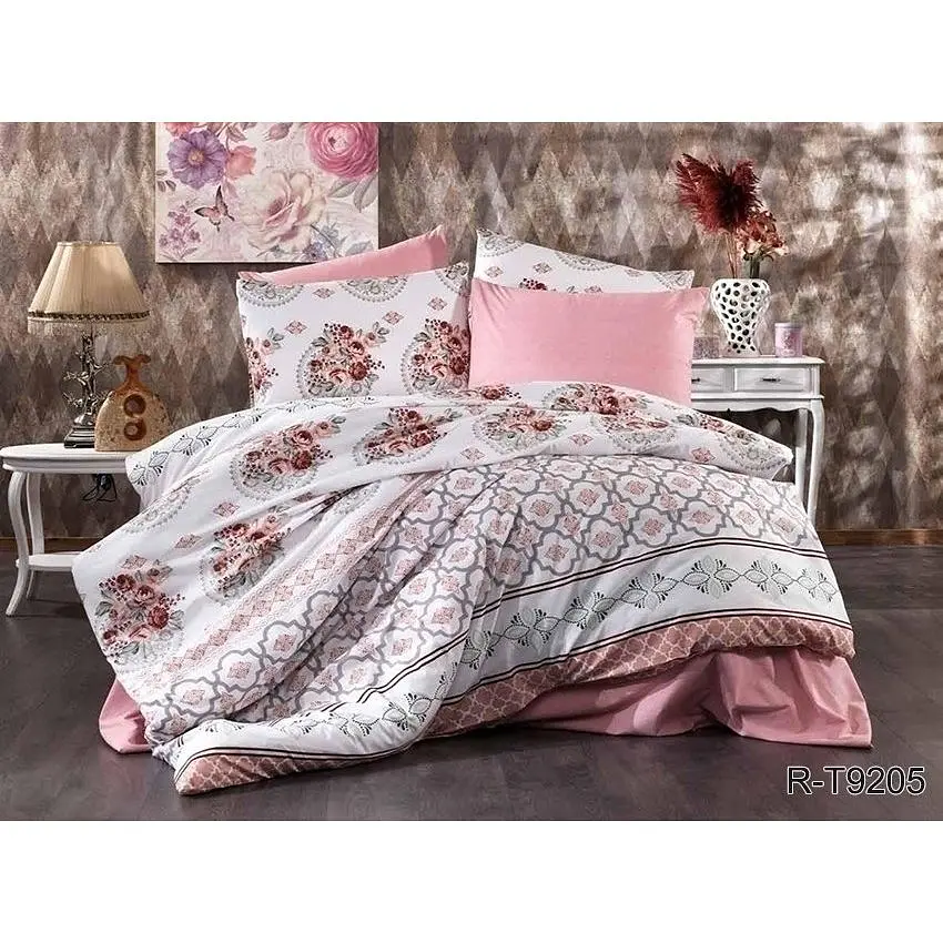 Комплект постільної білизни з компаньйоном (R-T9205) Євро TAG tekstil pbe0037198 - фото 2