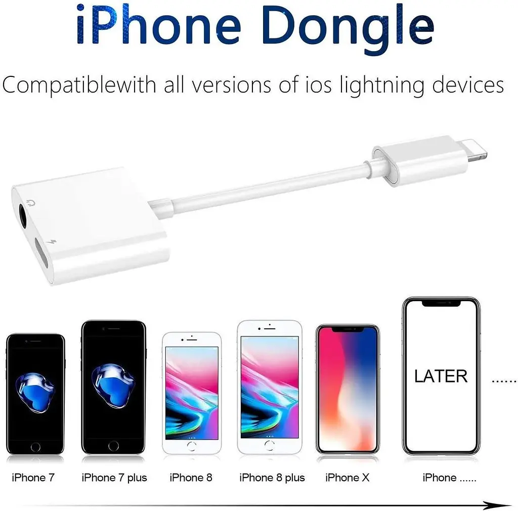 Адаптер Lightning 2в1 для iPhone з AUX 3.5 мм та портом зарядки - фото 6