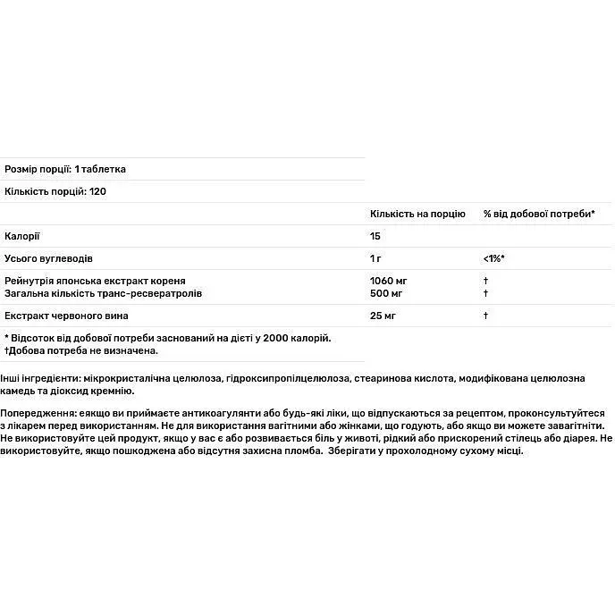 Ресвератрол Source Naturals 500 мг 120 таблеток - фото 3