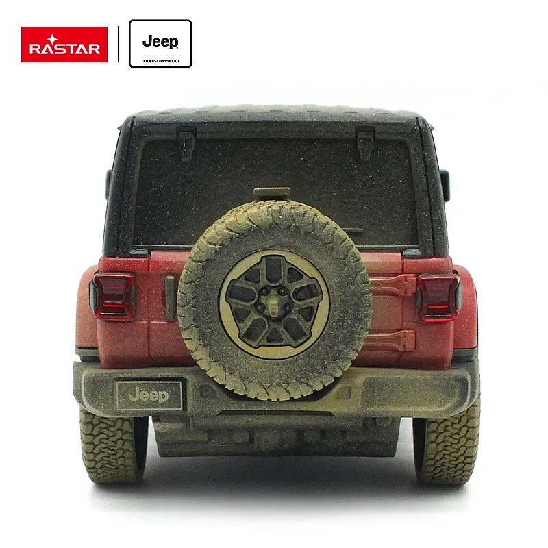 Машинка Rastar Jeep Wrangler JL на управлении 1:24 красная ГРЯЗНАЯ ВЕРСИЯ 79500-4 - фото 5