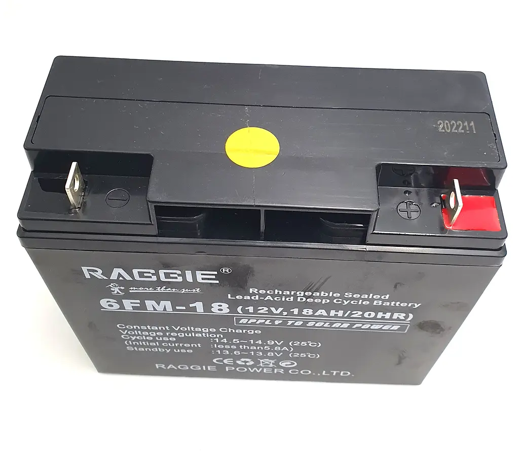 Акумуляторна батарея до ДБЖ 12В 18Ач акумулятор AGM 12v 18A RAGGiE 6FM-18 (12V,18AH/20HR) - фото 4
