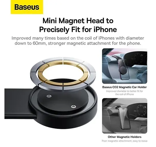 Автомобільний тримач холдер Baseus C02 Magnetic Phone Holder SUCC000201 Black - фото 5
