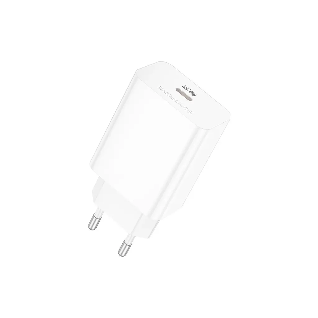 Зарядний пристрій BOROFONE BA21A USB-C PD 20 Вт білий (6941991111402)