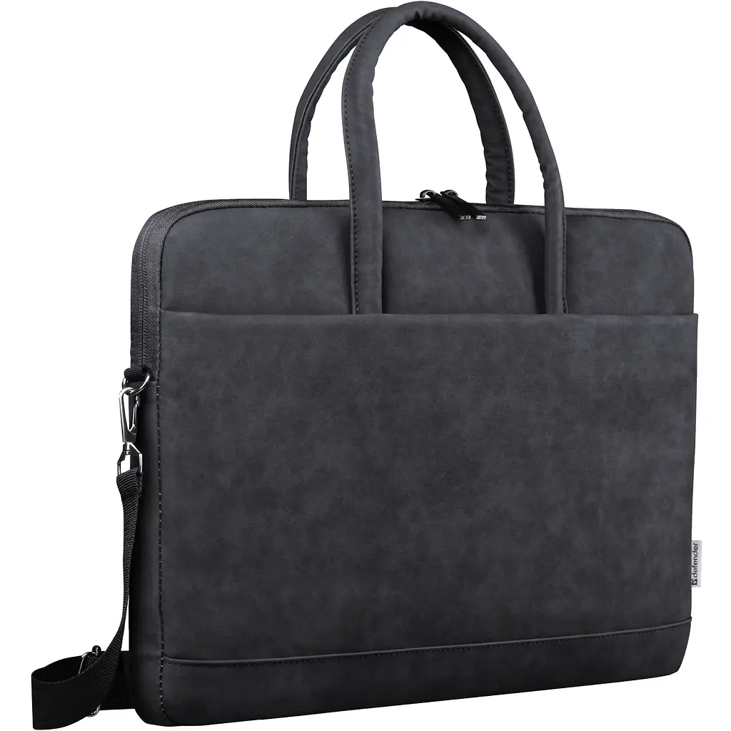 Сумка для ноутбука 15.6'' Defender Trendy з кишенею, шкіра, чорна - фото 2