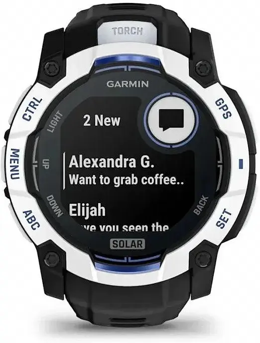 Смарт-годинник Garmin Instinct 3 50mm Solar Whitestone with Black Band (010-02935-03/43) - фото 4