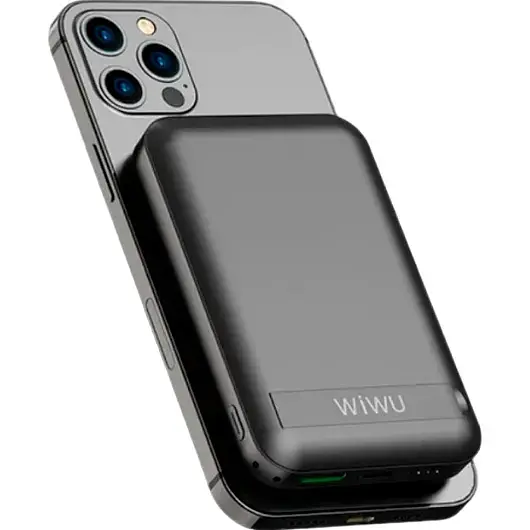 Внешний аккумулятор WiWU Snap Cube Magnetic Wireless Charger 10000mAh Black [104330] - фото 5