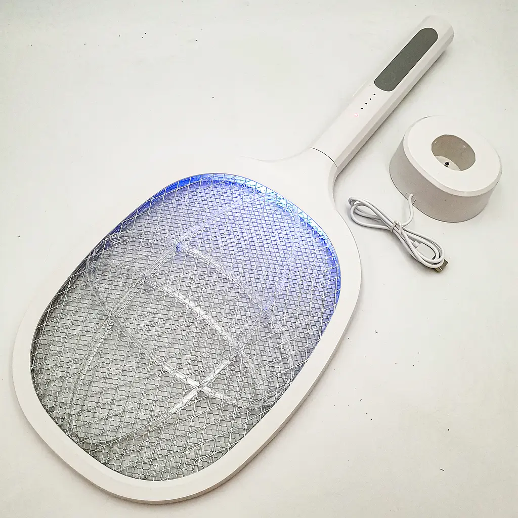 Мухобійка акумуляторна електрична ракетка знищувач комах UKC Electric Mosquito Swatter білий - фото 12