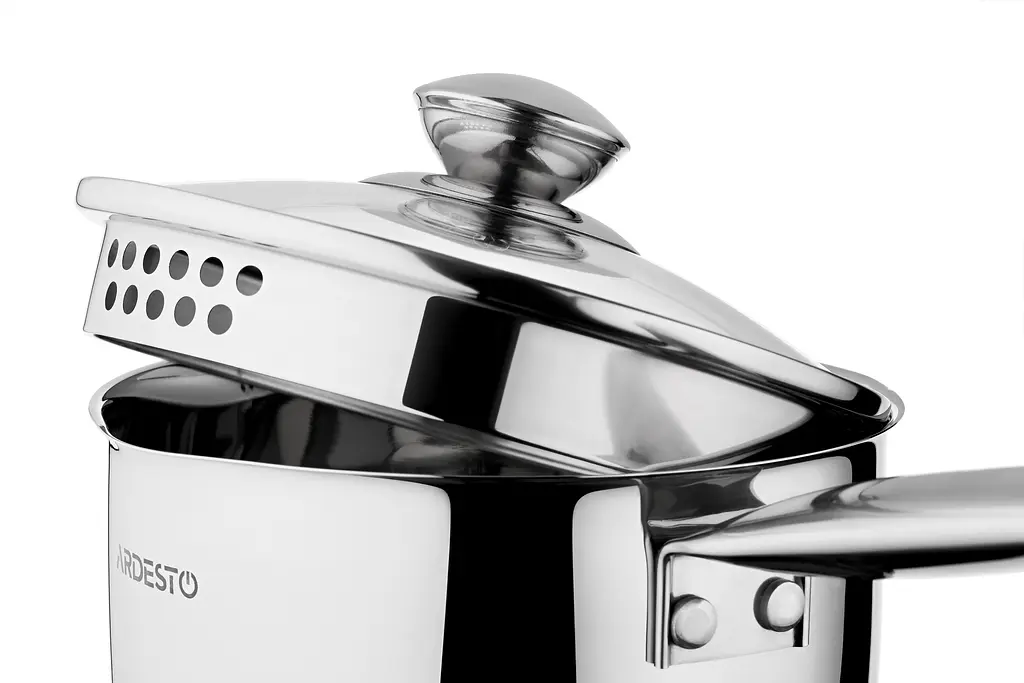 Ківш Ardesto Gemini Lecco з носиком для зливу зі скляною кришкою 1.8 л (AR2818SS) - фото 3