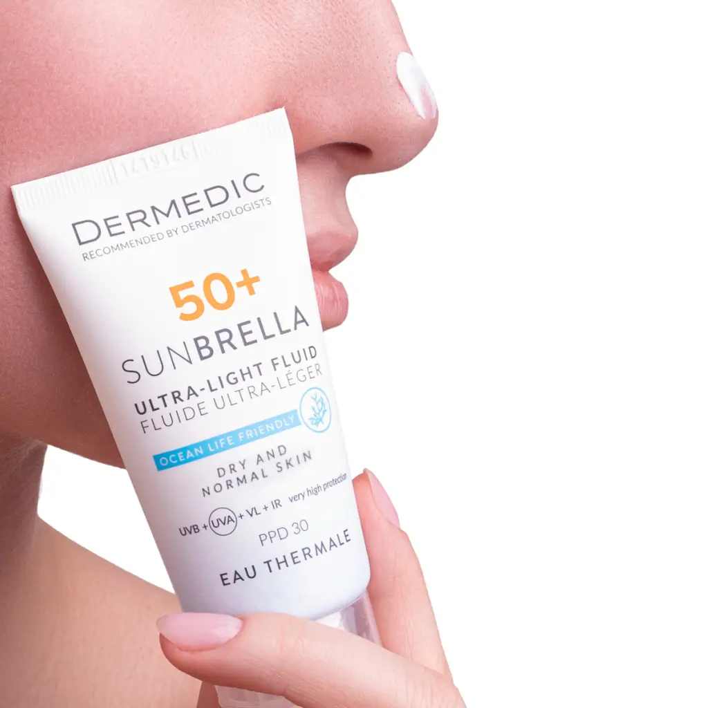 Засіб від засмаги Dermedic Sunbrella Ультралегкий захисний флюїд SPF 50+ Для сухої та нормальної шкіри 40 мл (5901643177546) - фото 4