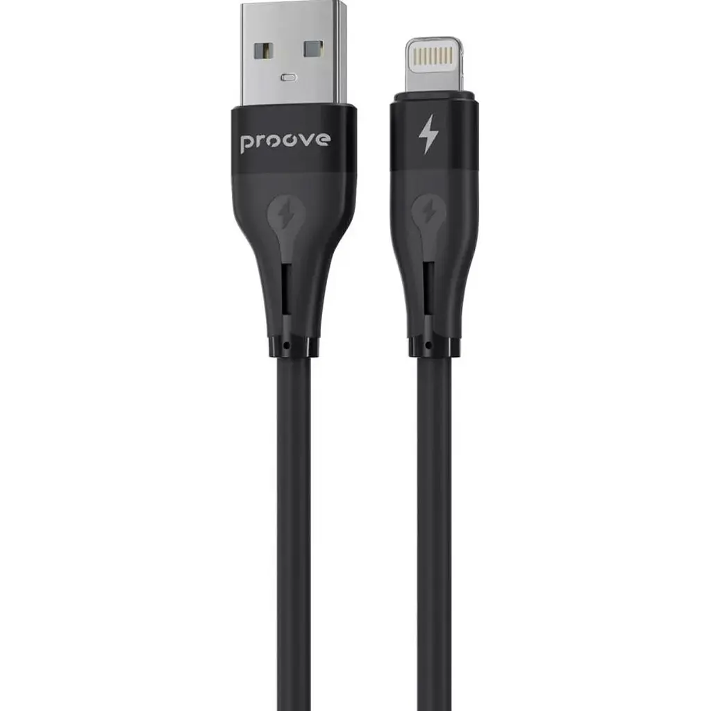 Кабель Proove Soft Silicone USB-A to Lightning 1m Black (CCSO20001101) [133328] - фото 2