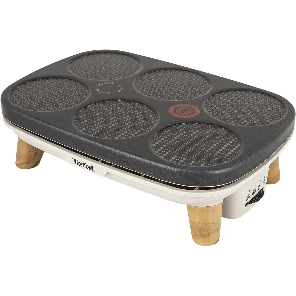 Млинниця Tefal Crepier Gourmet 1100 Вт діаметр 11.5 см та 18.5 см тефлон чорно-срібляста (PY900D12) - фото 2