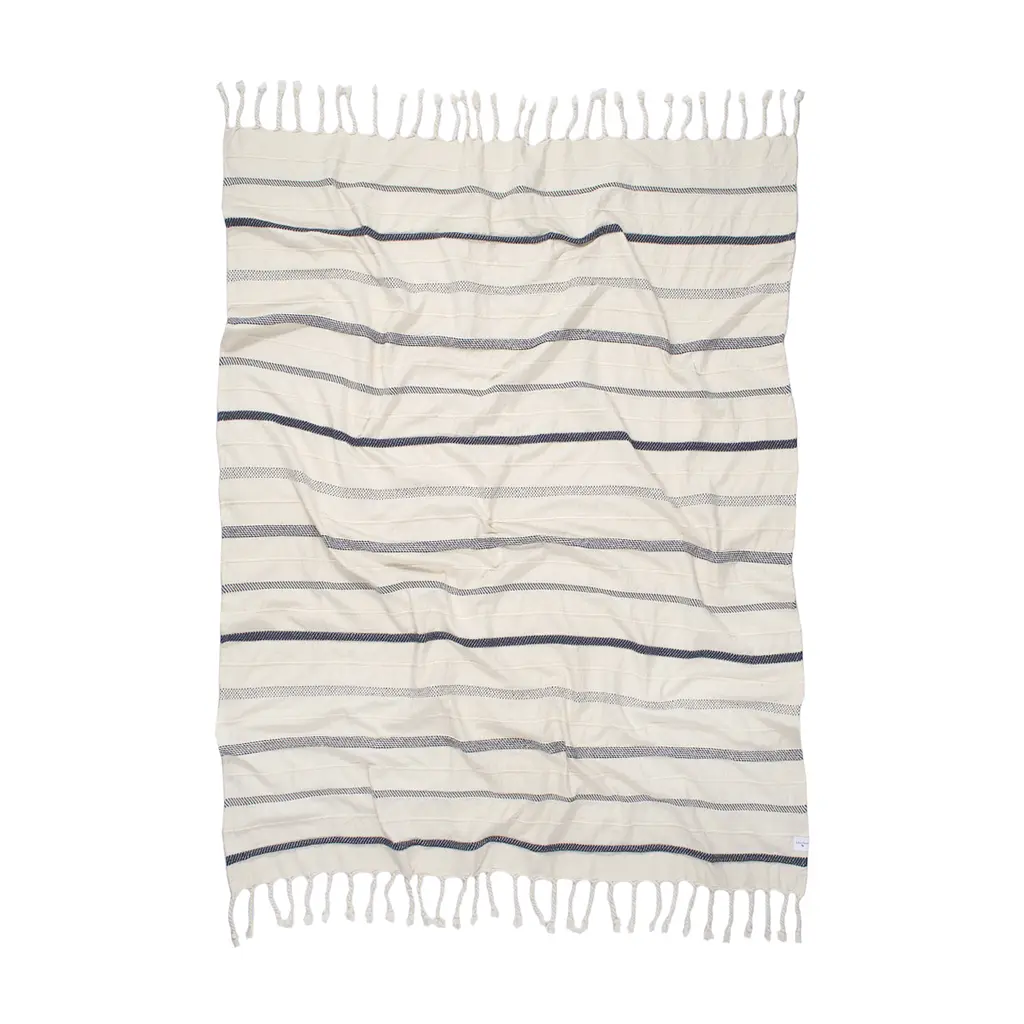 Плед Lotus Home - Benalla natural navy 130x170 - фото 4