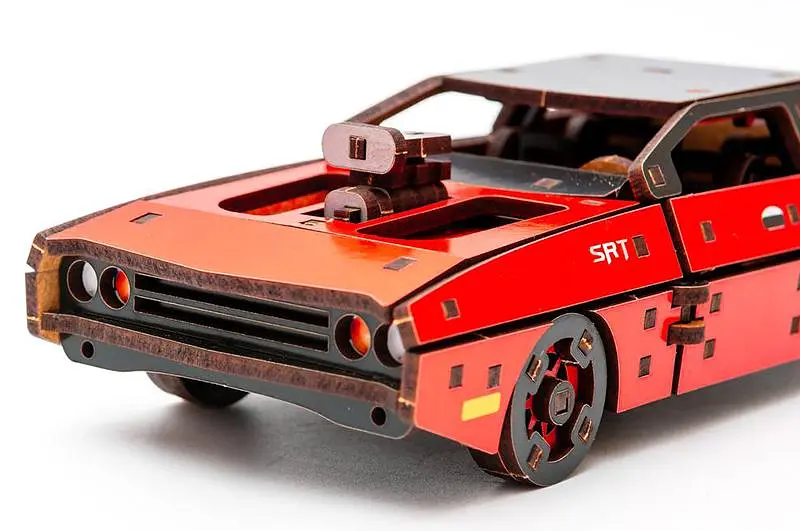 Конструктор Puz-62520 "Fast Furious" дерев'яний, 125 дит., Червоний колір, розмір моделі 21х8х5 см. PuzzleOk - фото 3