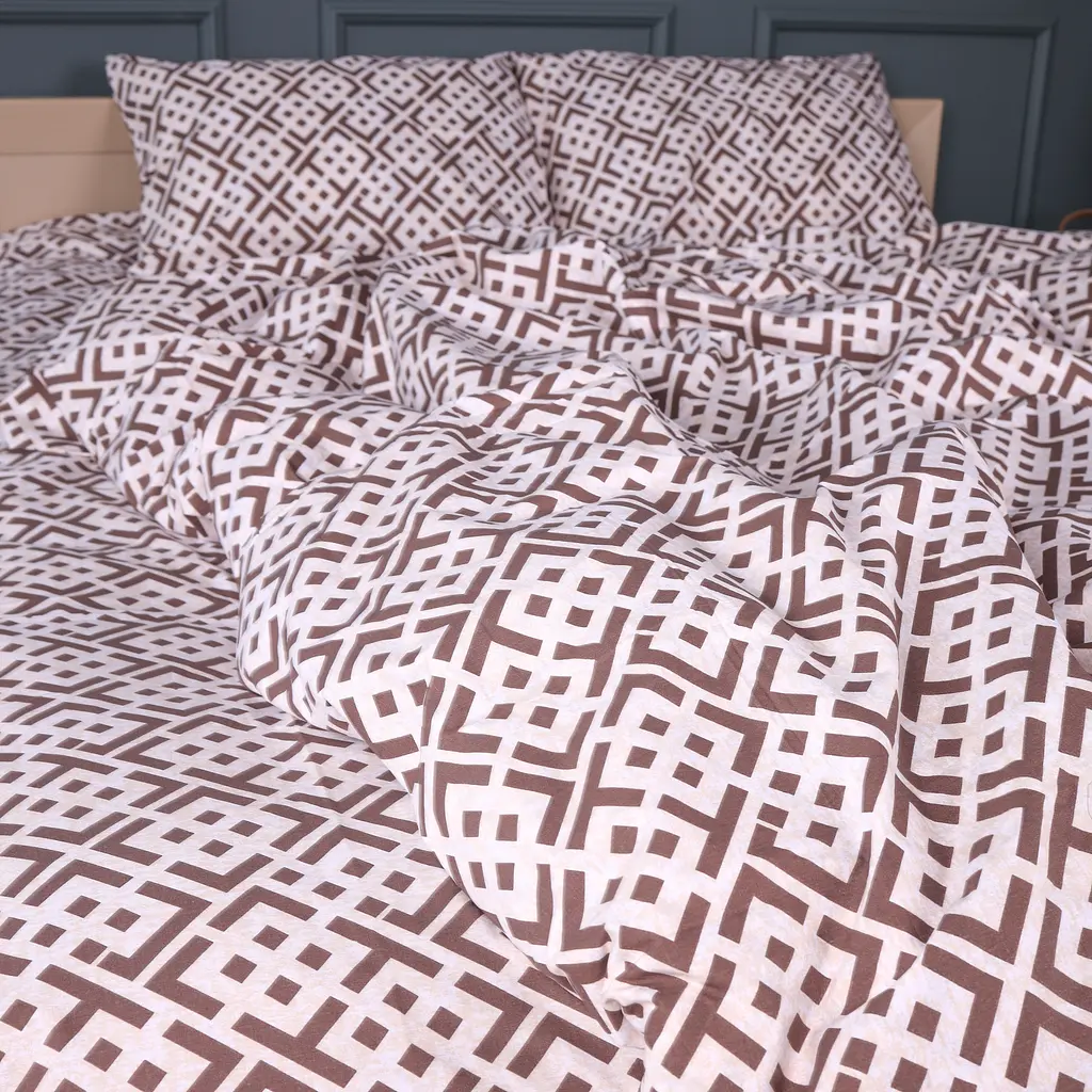 Комплект постільної білизни MIRSON Ranforce Elite Abstract Brown 2x143x210см (2200013165460) - фото 2