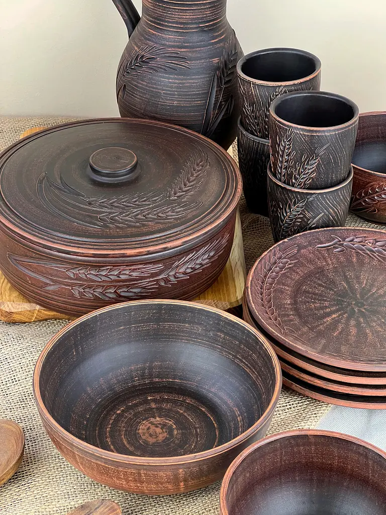 Столовий сервіз керамічного (глиняного) посуду на 4 особи Колосок - фото 2