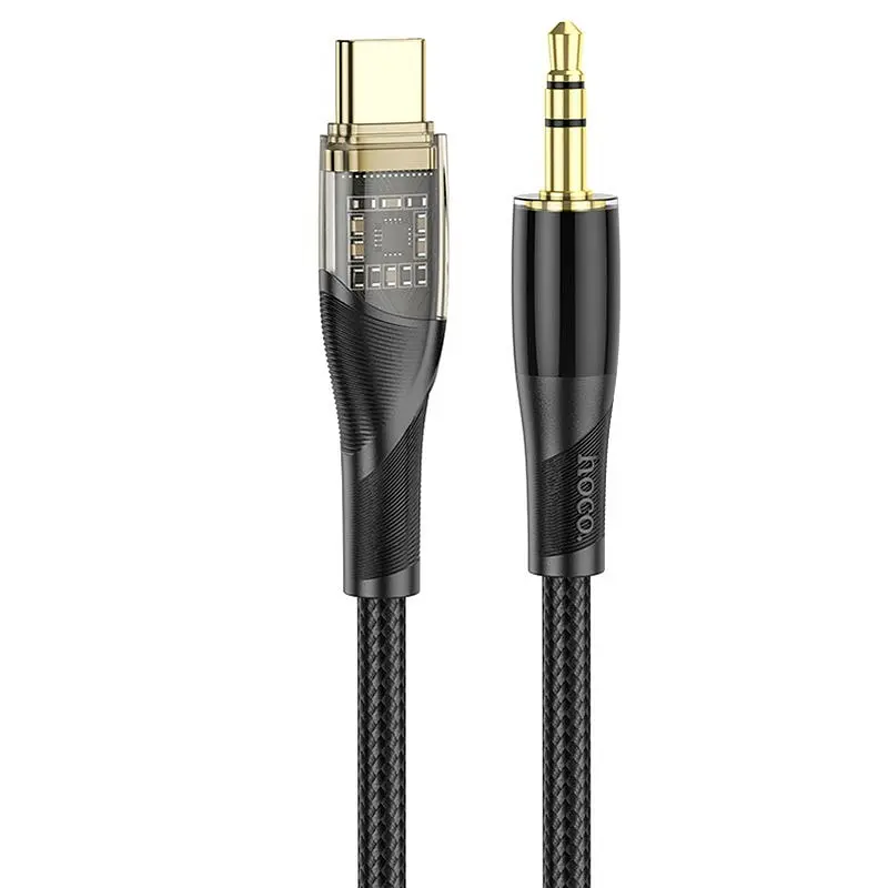Аудіокабель HOCO UPA25 Transparent Discovery Edition Digital audio conversion cable Type-C чорний