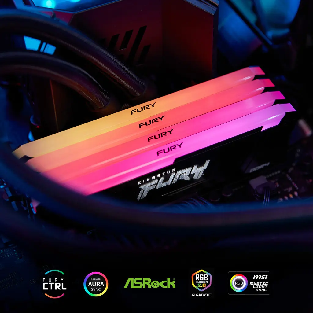 Модуль пам'яті для комп'ютера DDR4 16GB 3200 MHz Beast RGB Kingston Fury (ex.HyperX) (KF432C16BB12A/16WP) - фото 8