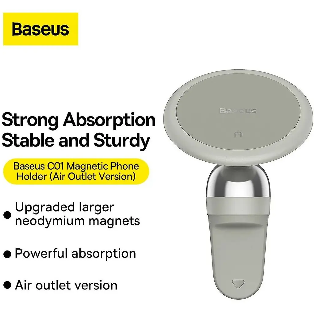 Автодержатель Baseus C01 Magnetic Phone Holder Air Outlet Version SUCC000102 кремовый - фото 5
