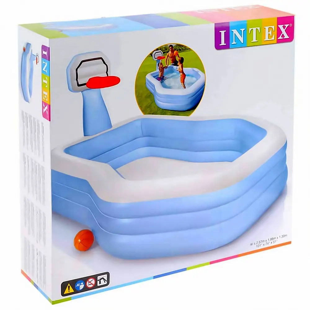 Надувний Басейн Intex з Баскетбольним кільцем і М'ячом - фото 3