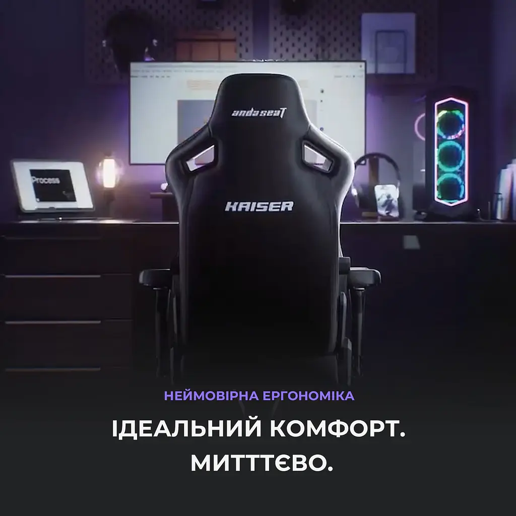 Крісло ігрове Anda Seat Kaiser 4  Black Fabric Size L (AD12YDDC-L-20-B-CF) - фото 11