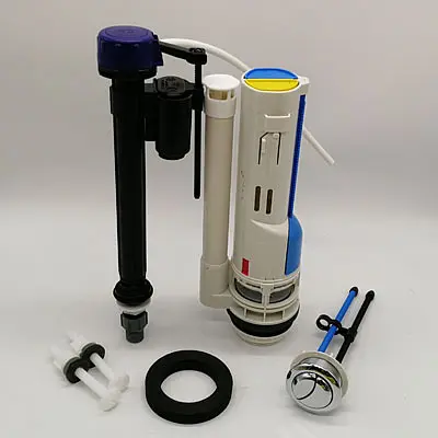 Комплект арматури Mixxus Premium Button-1801-1/2" спускна 2-х кнопочна + наповнювальна з нижнім підведенням, пластикове різьблення 1/2" MP6607, Білий - фото 2