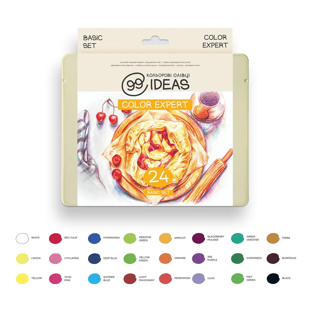 Набір олівців кольорових 99IDEAS "Color Expert" 24 кольори, Basic Set, металева коробка, 99CE-24BAS - фото 3