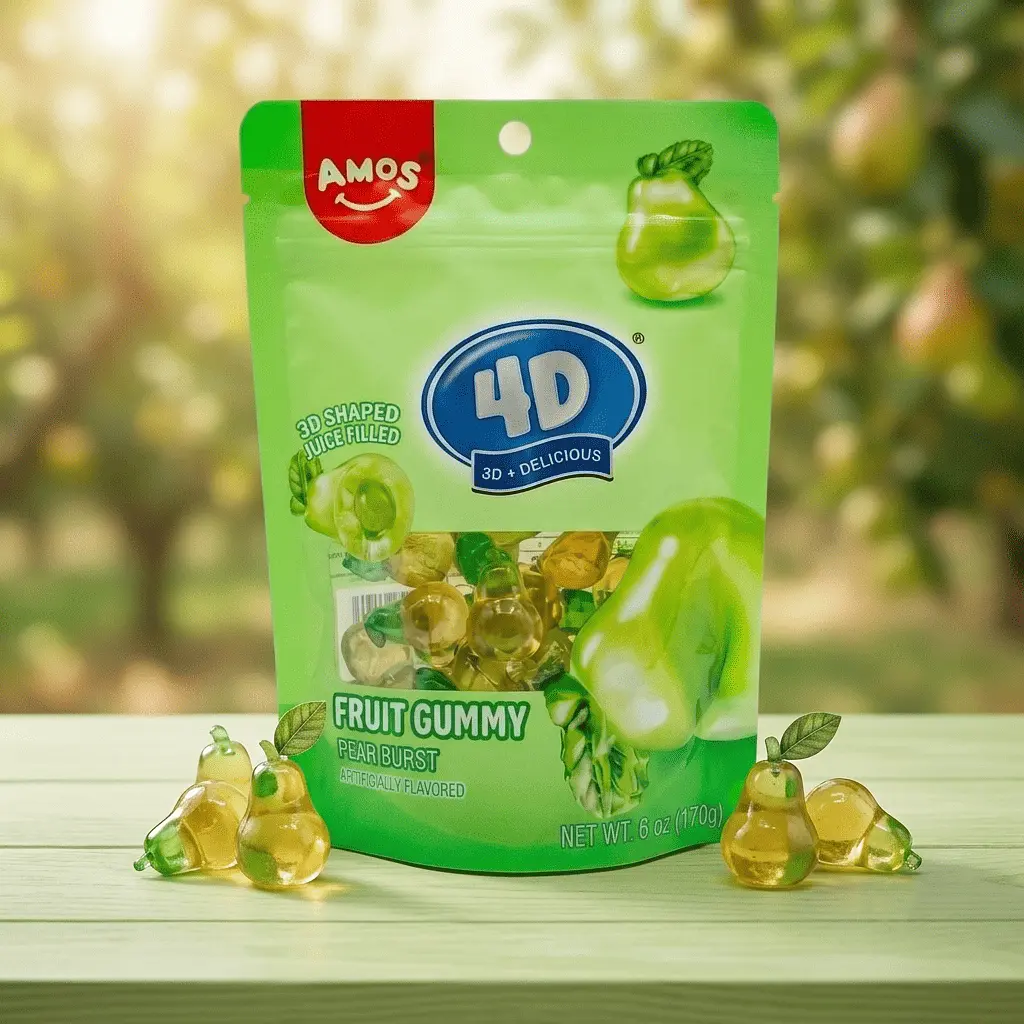 Желейні цукерки Amos 4D Fruit Gummy Pear Burst 170г - фото 4