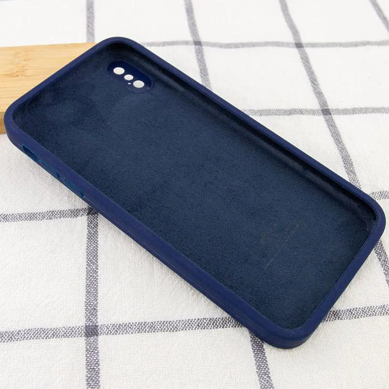 Чохол Silk Square Full Camera Protective (AA) NO LOGO для Apple iPhone X / XS (5.8") Темно-синій / Midnight blue - фото 3