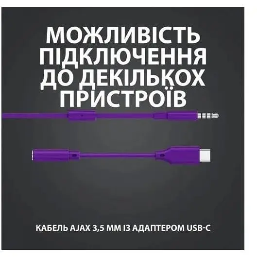 Гарнітура ігрова Logitech G333 Gaming Earphones для геймерів фіолетова (981-000936) - фото 7