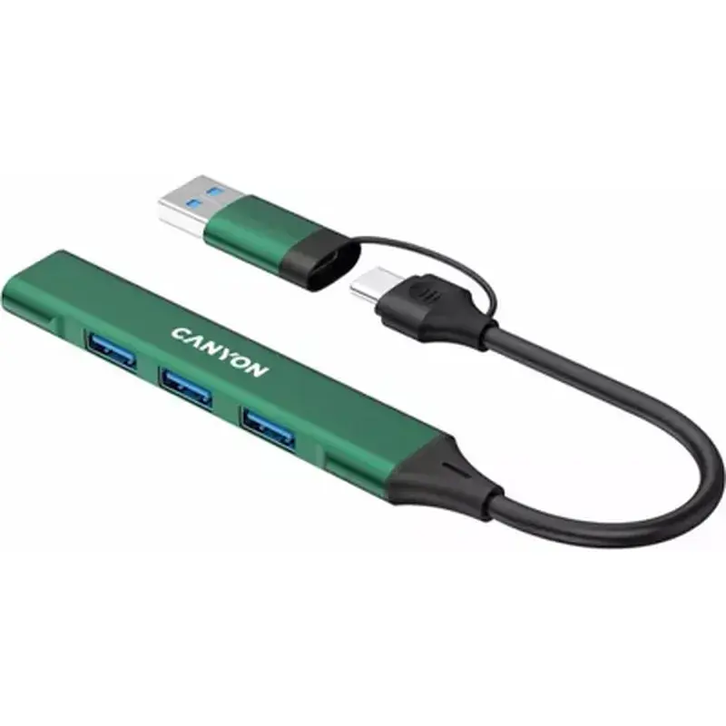 Концентратор Canyon hub DS-02 4in1 USB-A/C Green (CNS-TDS02GR) - фото 2