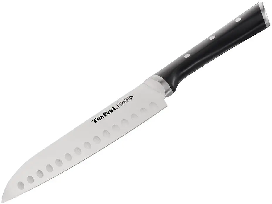 Ніж кухонний Tefal Сантоку Ice Force 18 см нержавіюча сталь, пластик, чорний kuh0014550 - фото 2
