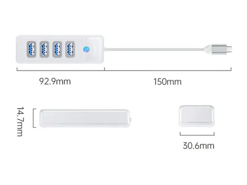 USB-хаб Orico PW4U-U3-015-WH-BP (CA914869) - фото 3