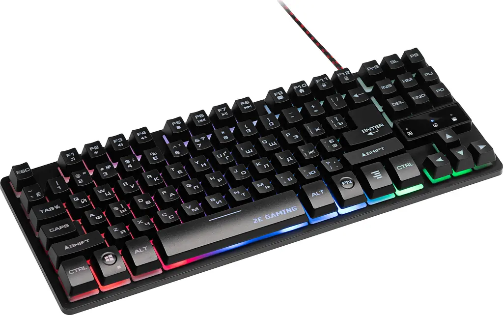 Клавиатура 2E Gaming KG290 87 keys LED USB Black Ukr [2E-KG290UB] [74256] - фото 3
