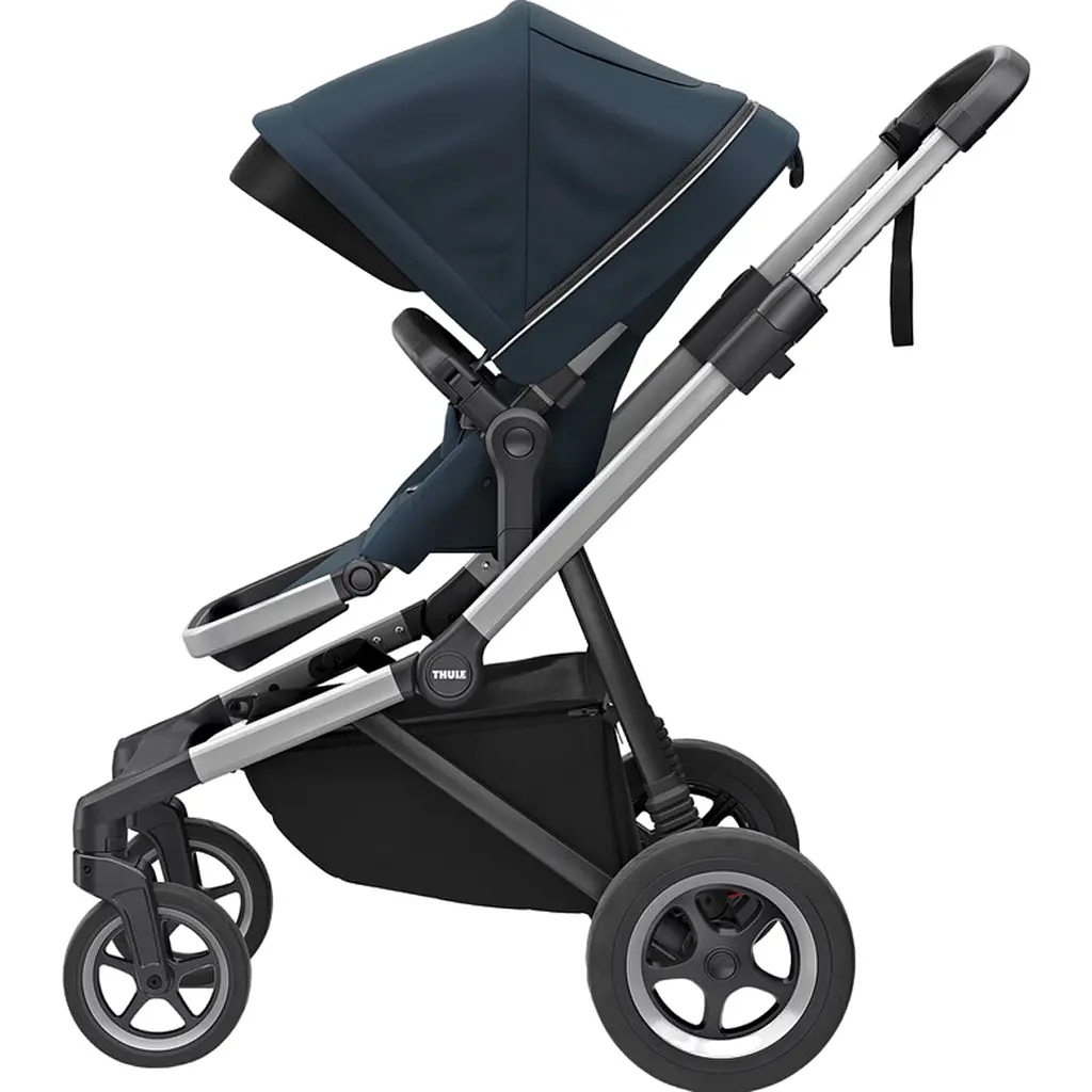 Детская коляска Thule Sleek Aluminum/Navy Blue [11000005] [107625] - фото 2