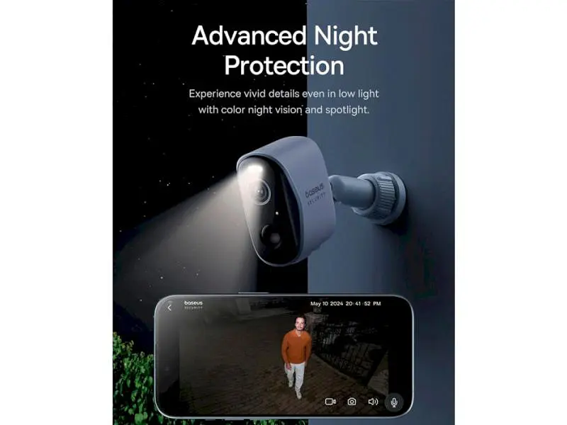 IP-камера відеоспостереження BASEUS Security N1 Plus Outdoor White (S0TZ002130) - фото 8