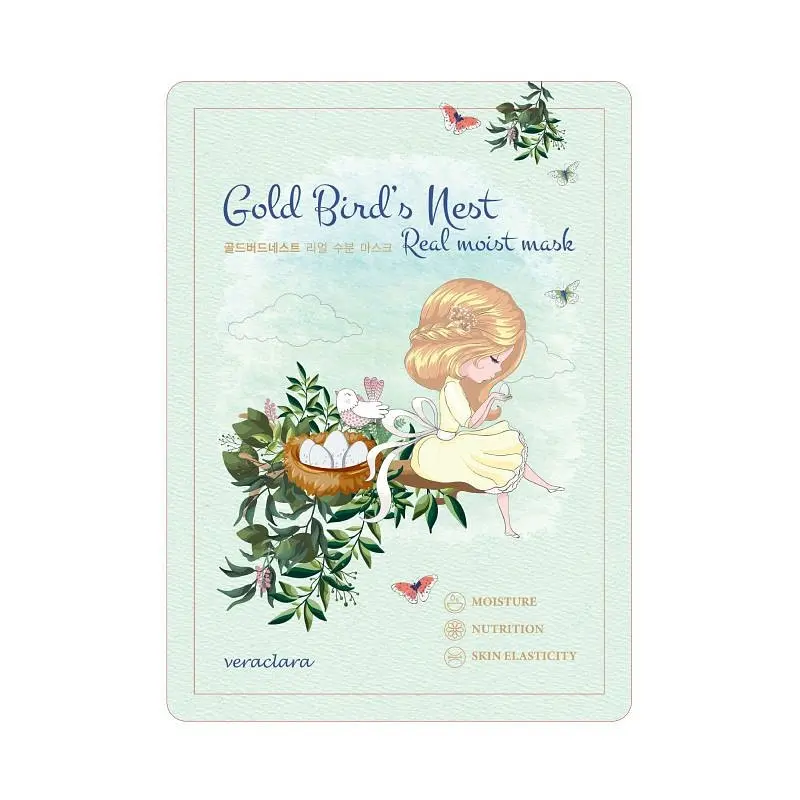 Маска тканинна для обличчя Veraclara Gold Birds Nest з екстрактом гнізда ластівки