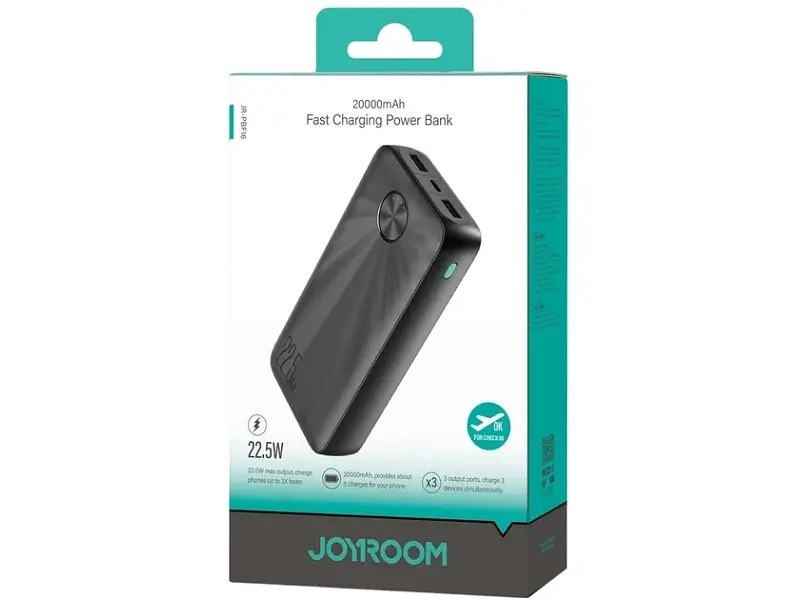 Зовнішній акумулятор (Power Bank) Joyroom 20000mAh 22.5W (JR-PBF16) Black - фото 6