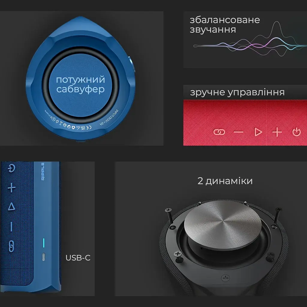 Акустична система HiFuture Ripple Blue (ripple.blue.) - фото 6