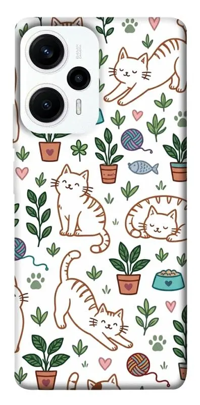 TPU чохол Demsky Cats pattern для Xiaomi Poco F5 / Note 12 Turbo