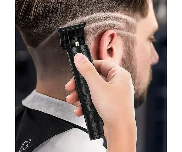 Vintage T9, Машинка для стрижки, з насадками, акумуляторна, чорна - фото 2