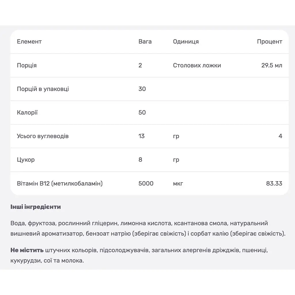Вітамін В12 NaturesPlus смак вишні 887 мл - фото 3