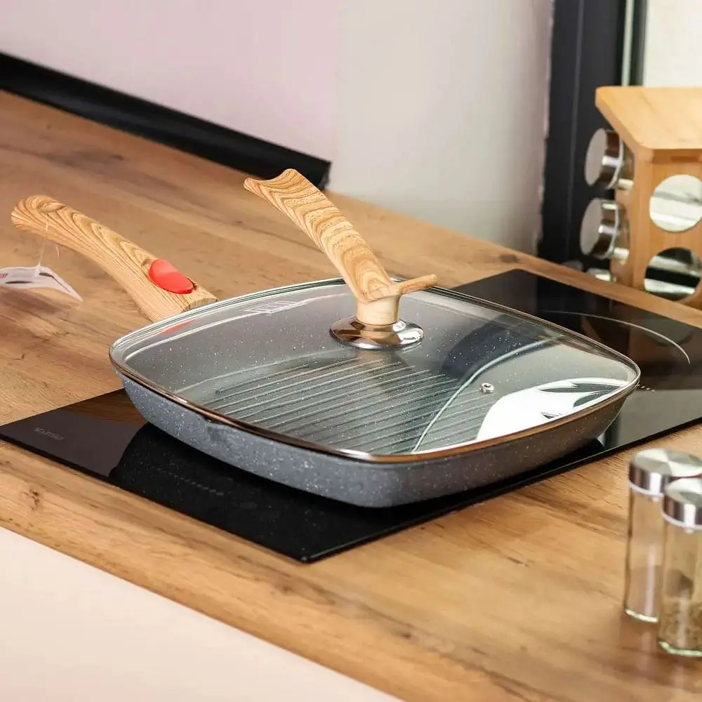 Сковорода-гриль MGC 28 см з антипригарним покриттям та знімною ручкою, сірий MGC HP-4-462G - фото 6