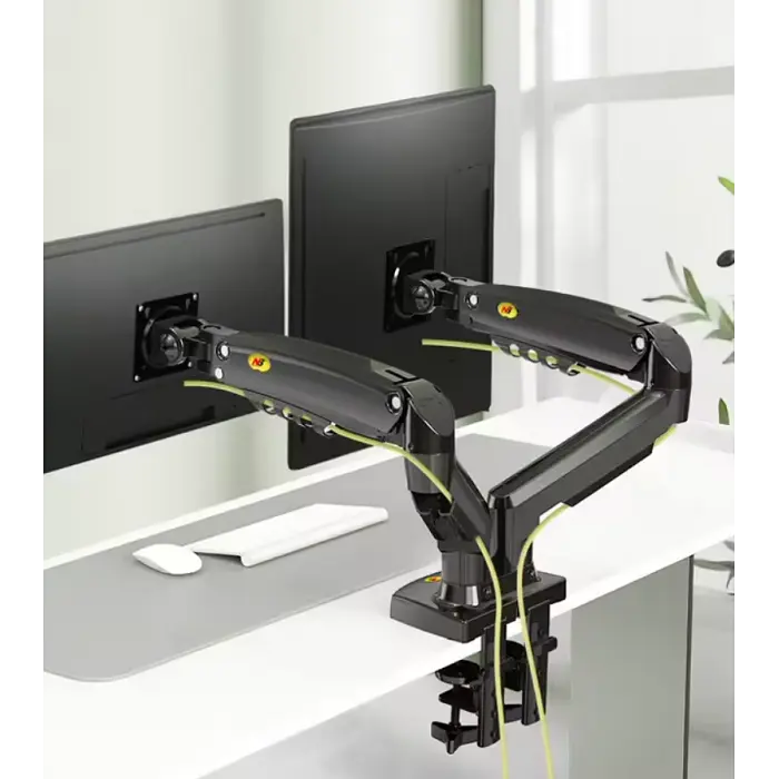 Настольный крепеж для двух мониторов NB F160 17-30 дюймов кронштейн Черный - фото 3
