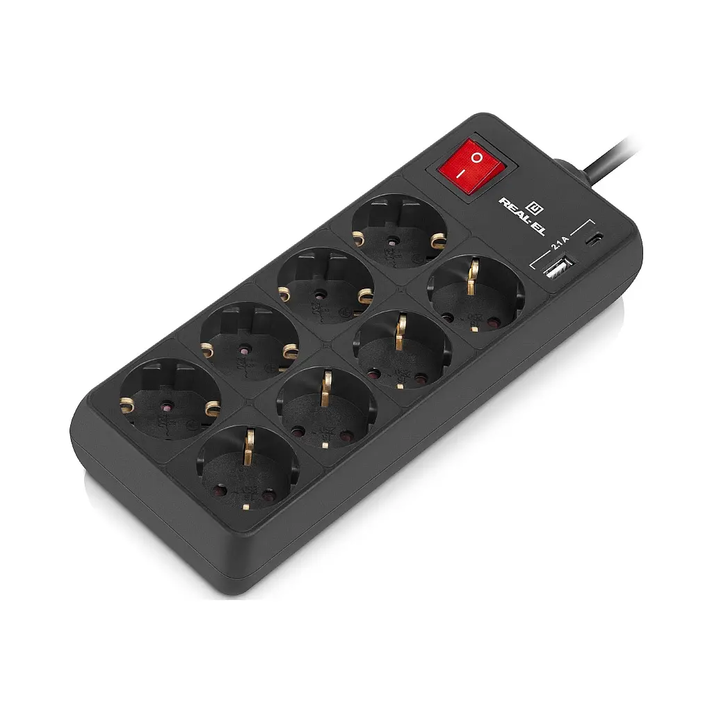 Мережевий фільтр живлення REAL-EL RS-PROTECT 805 3m, black (EL122300043) - фото 5